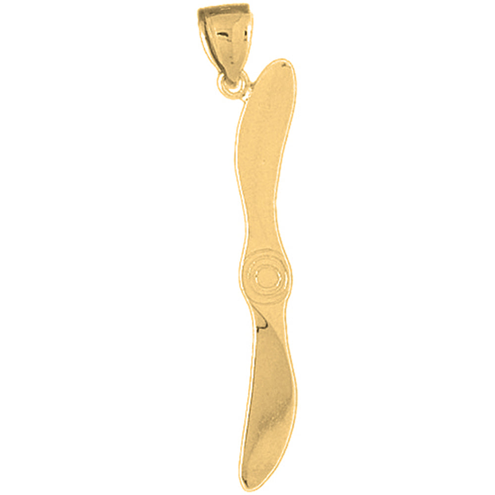 Yellow Gold-plated Silver Propellor Pendant