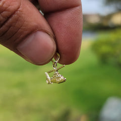 Sterling Silver Helicopter Pendant (Rhodium or Yellow Gold-plated)