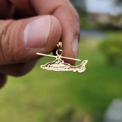 Sterling Silver Helicopter Pendant (Rhodium or Yellow Gold-plated)