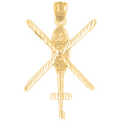 Yellow Gold-plated Silver Helicopter Pendant