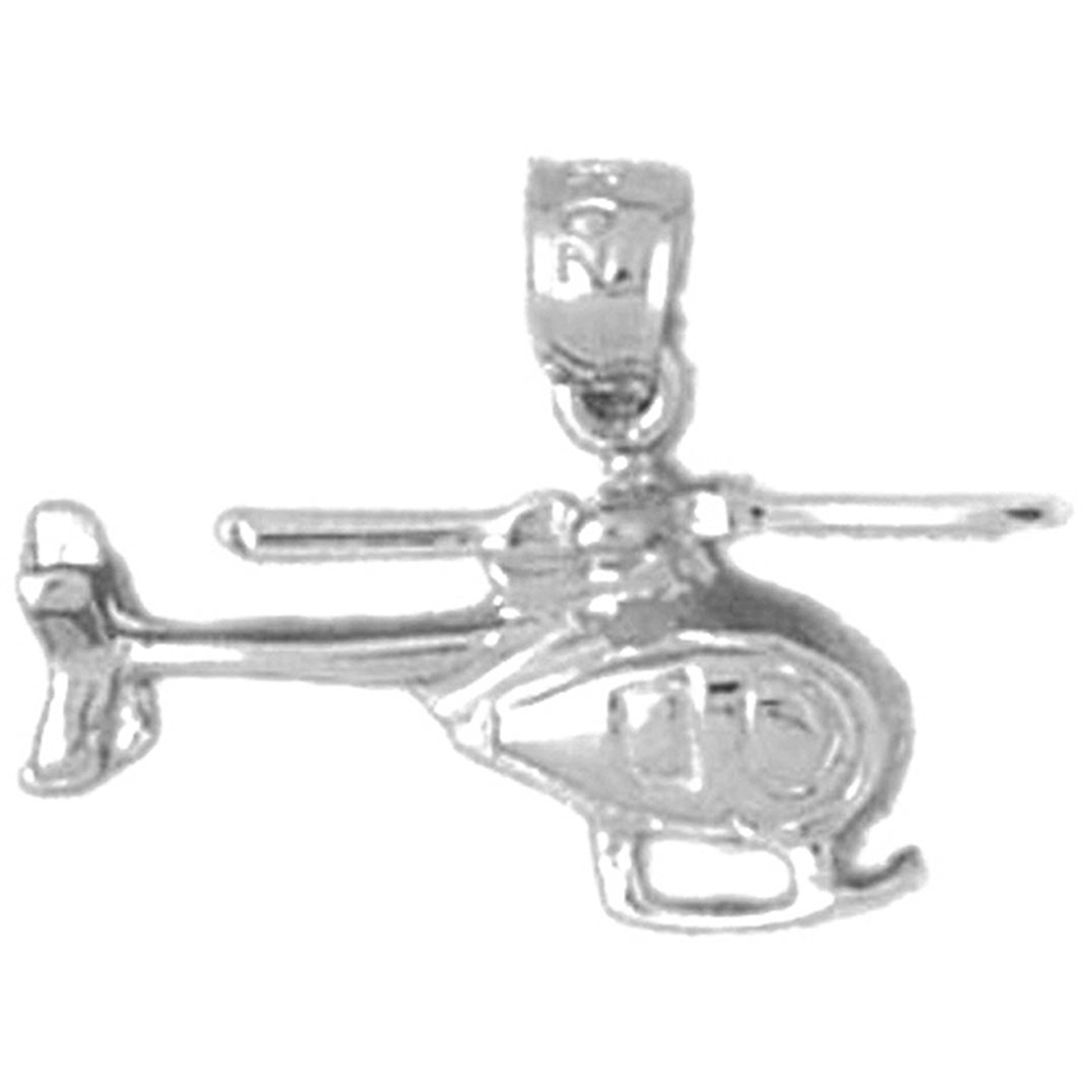 Sterling Silver Helicopter Pendant