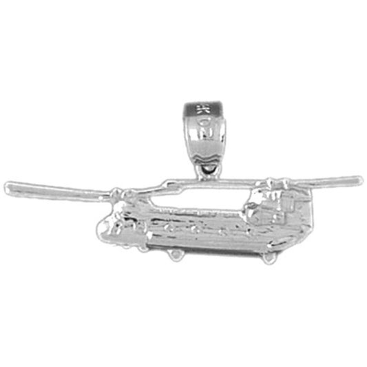 Sterling Silver Helicopter Pendant