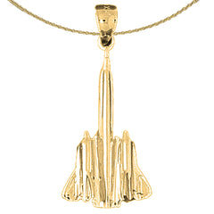 Sterling Silver Airplane Pendant (Rhodium or Yellow Gold-plated)