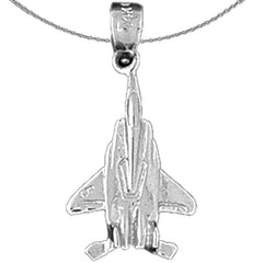 Sterling Silver Airplane Pendant (Rhodium or Yellow Gold-plated)