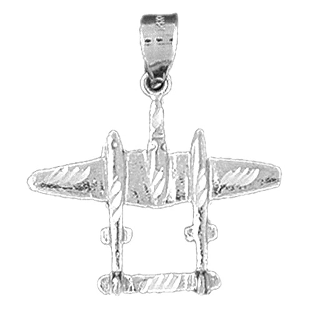 Sterling Silver Airplane Pendant