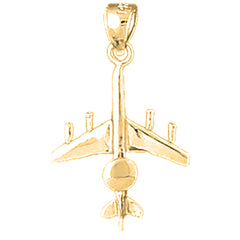 Yellow Gold-plated Silver Airplane Pendant