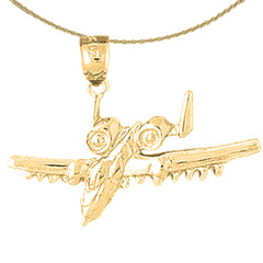 Colgante de avión de plata de ley (bañado en rodio o oro amarillo)