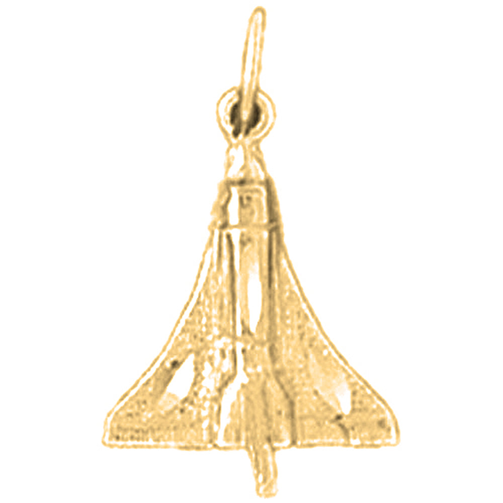Yellow Gold-plated Silver Space Shuttle Pendant