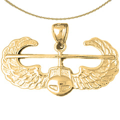 Sterling Silver United States Air Force Pendant (Rhodium or Yellow Gold-plated)