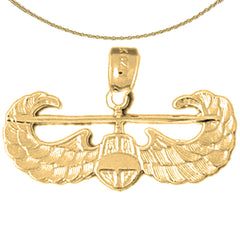 Sterling Silver United States Air Force Pendant (Rhodium or Yellow Gold-plated)