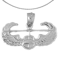 Sterling Silver United States Air Force Pendant (Rhodium or Yellow Gold-plated)