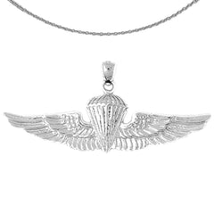 Sterling Silver United States Air Force Pendant (Rhodium or Yellow Gold-plated)