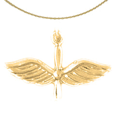 Sterling Silver Us Air Force Pendant (Rhodium or Yellow Gold-plated)
