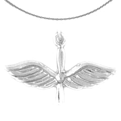 Sterling Silver Us Air Force Pendant (Rhodium or Yellow Gold-plated)