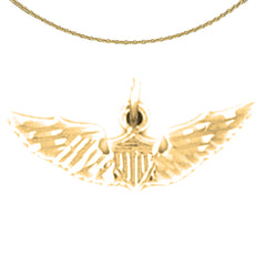 Sterling Silver United States Air Force Pendant (Rhodium or Yellow Gold-plated)