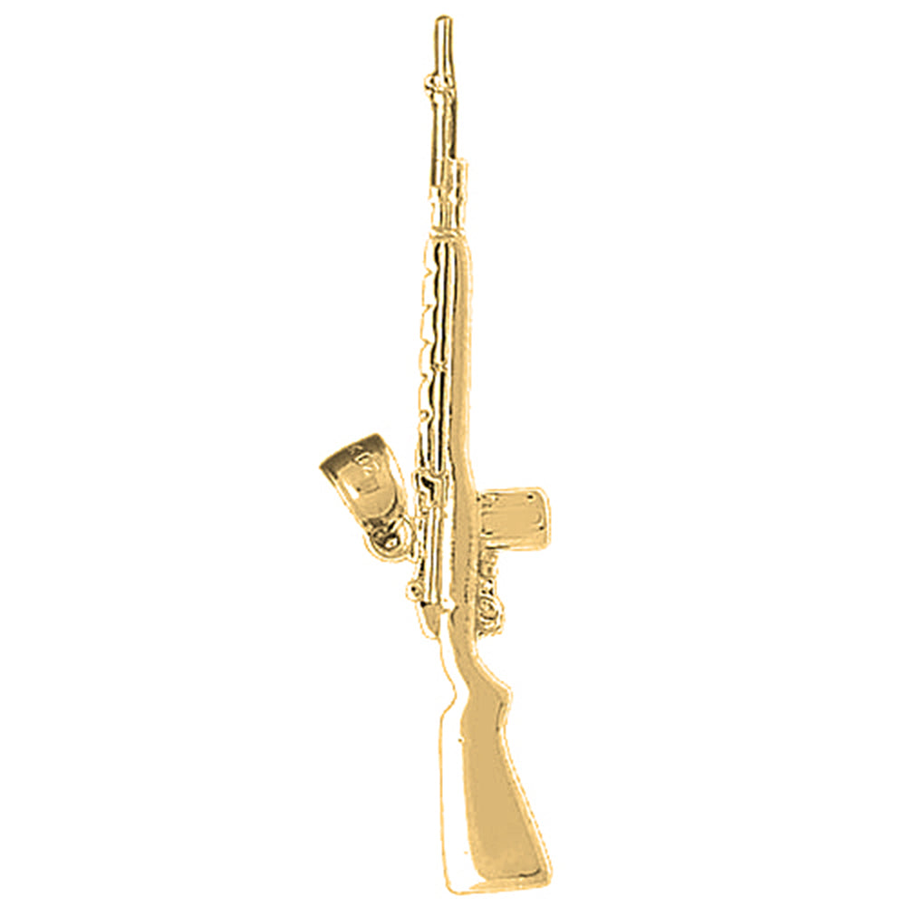 Yellow Gold-plated Silver Rifle Pendant