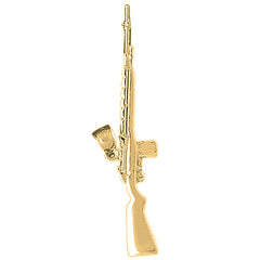 Yellow Gold-plated Silver Rifle Pendant
