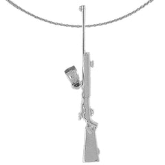 Gewehranhänger aus Sterlingsilber (rhodiniert oder gelbvergoldet)