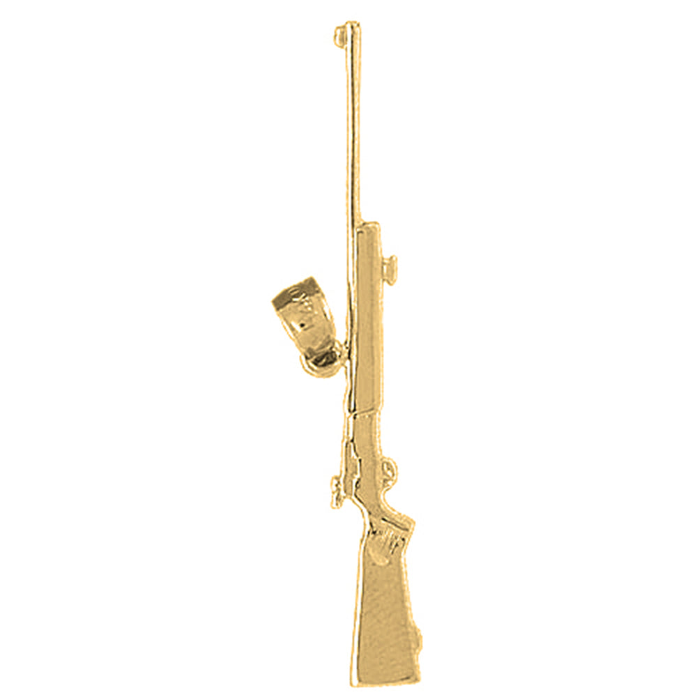 Yellow Gold-plated Silver Rifle Pendant