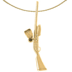 Sterling Silver Rifle Pendant (Rhodium or Yellow Gold-plated)