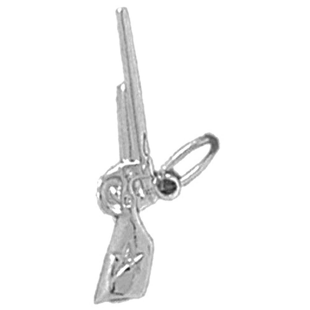 Sterling Silver 3D Sniper Rifle Pendant