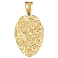 Yellow Gold-plated Silver Tucson Police Pendant