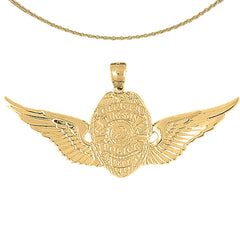 Colgante de plata de ley de la policía de Tucson (bañado en rodio o oro amarillo)