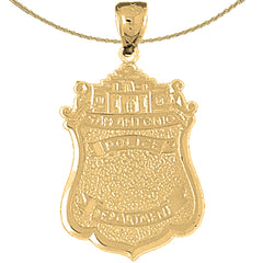 Sterling Silver San Antonio Police Pendant (Rhodium or Yellow Gold-plated)
