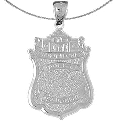 Sterling Silver San Antonio Police Pendant (Rhodium or Yellow Gold-plated)