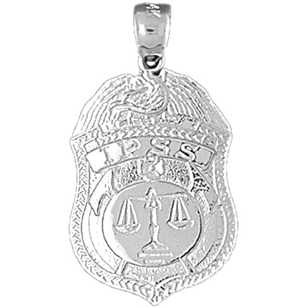 Sterling Silver Ipss Badge Pendant