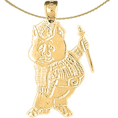 Colgante de cerdo oficial de plata de ley (bañado en rodio o oro amarillo)