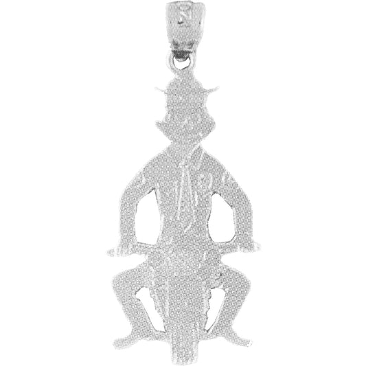 Sterling Silver Motorcycle Officer Pig Pendant