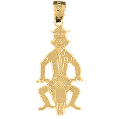 Yellow Gold-plated Silver Dolphin Pendant