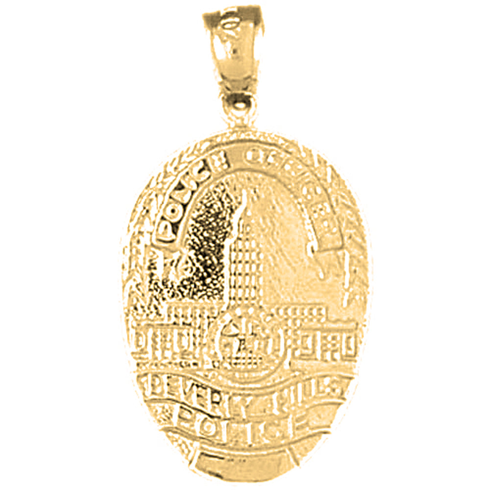 Yellow Gold-plated Silver Beverly Hills Police Pendant