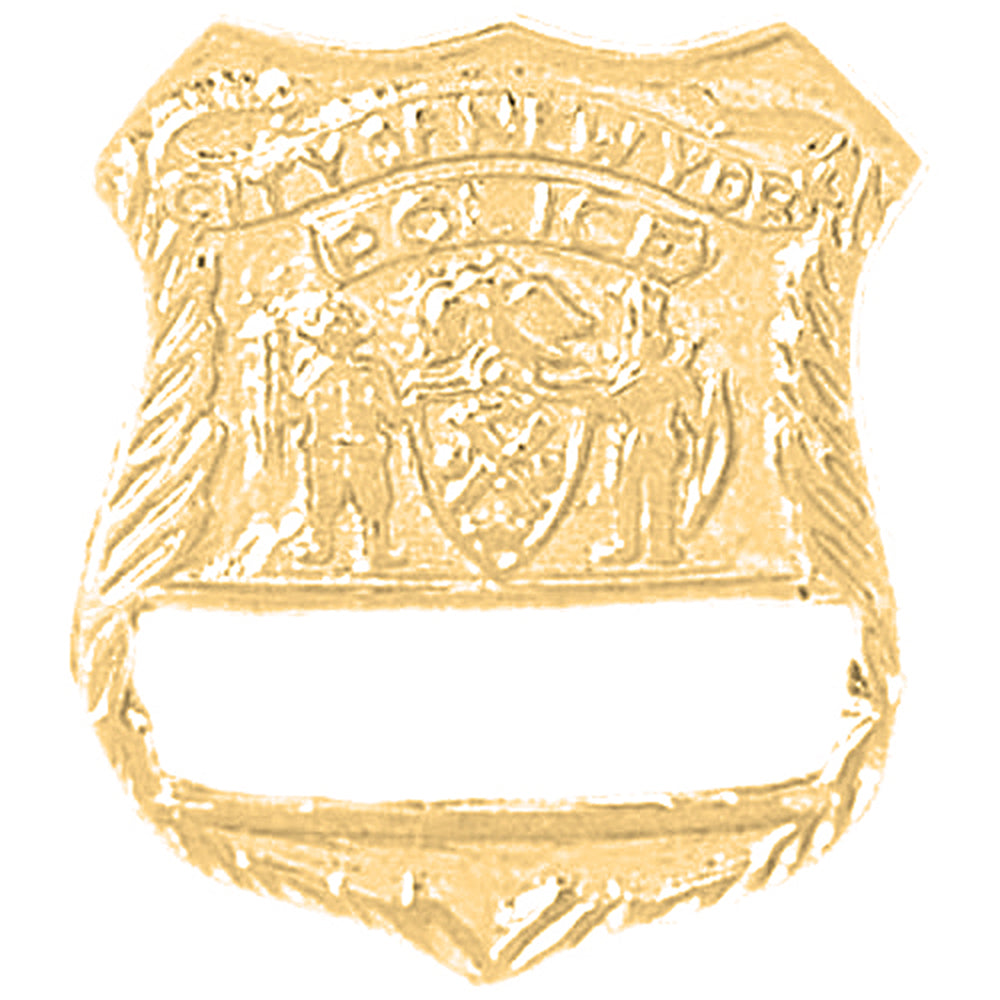 Yellow Gold-plated Silver New York Police Pendant