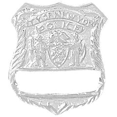Sterling Silver New York Police Pendant (Rhodium or Yellow Gold-plated)