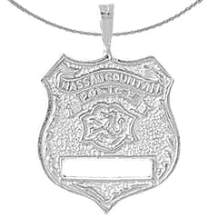 Sterling Silver New York Police Pendant (Rhodium or Yellow Gold-plated)