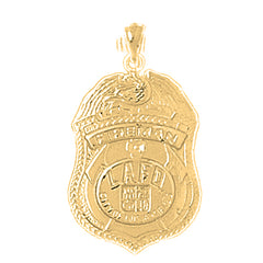 Yellow Gold-plated Silver Los Angeles Fire Department Pendant