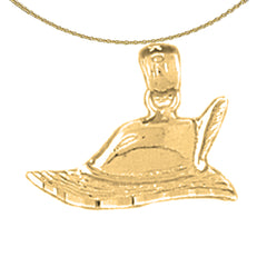 Sterling Silver Firemans Helmet Pendant (Rhodium or Yellow Gold-plated)