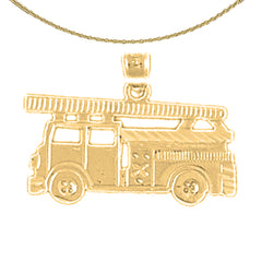 Sterling Silver Firemans Ladder Pendant (Rhodium or Yellow Gold-plated)