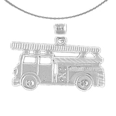 Sterling Silver Firemans Ladder Pendant (Rhodium or Yellow Gold-plated)