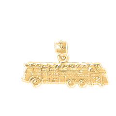 Yellow Gold-plated Silver Fire Truck Pendant