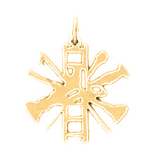 Yellow Gold-plated Silver Fire Truck Pendant