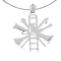 Sterling Silver Fire Truck Pendant (Rhodium or Yellow Gold-plated)