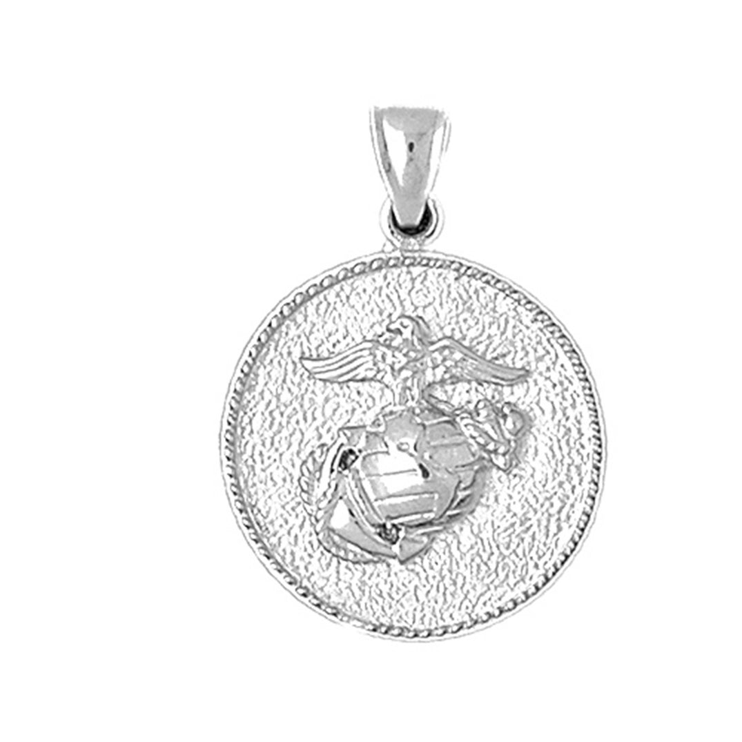 Sterling Silver Marine Corps Logo Pendant
