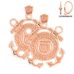 14K or 18K Gold United States Navy Logo Earrings