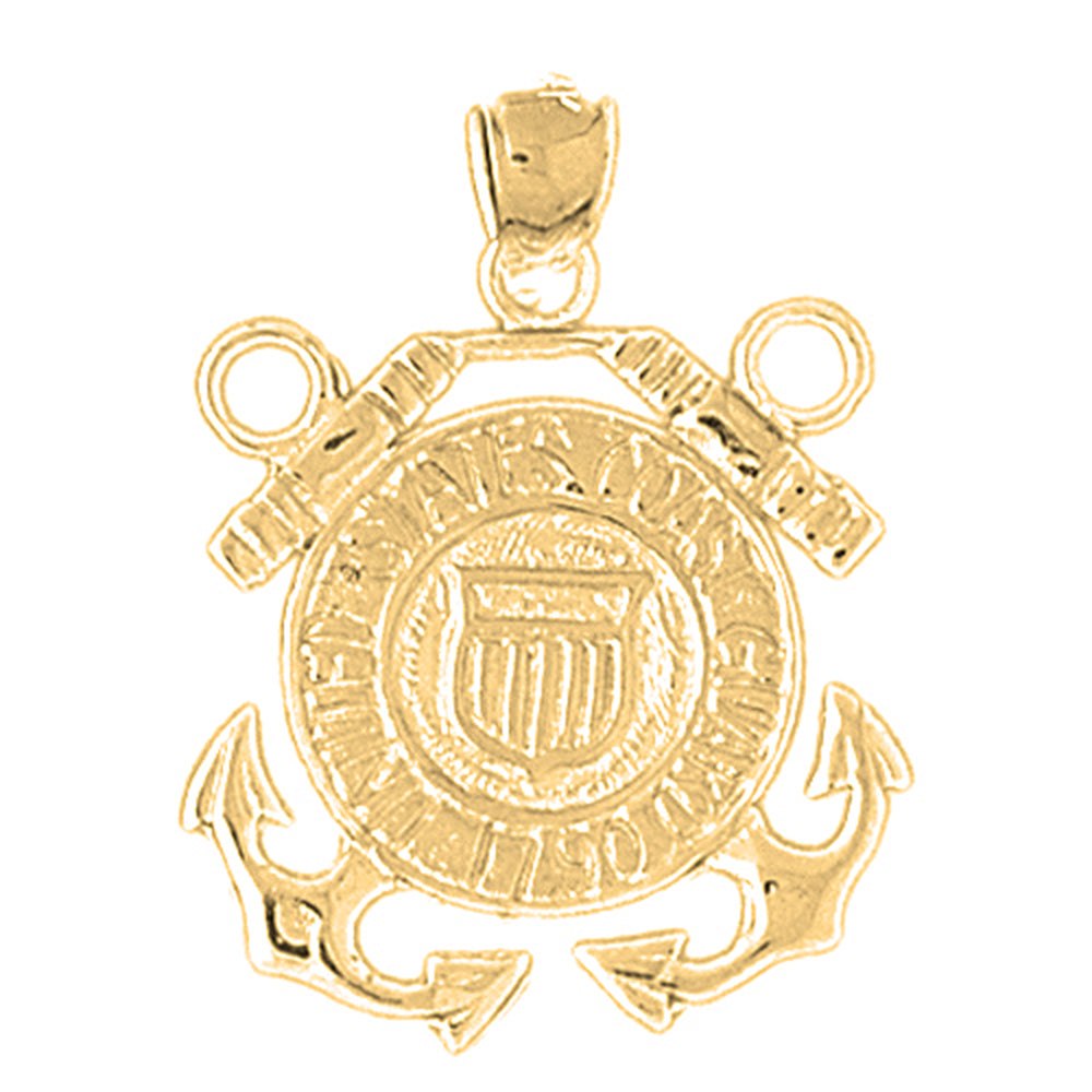 Yellow Gold-plated Silver United States Navy Logo Pendant