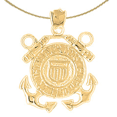 Sterling Silver United States Navy Logo Pendant (Rhodium or Yellow Gold-plated)