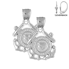 14K or 18K Gold United States Navy Logo Earrings