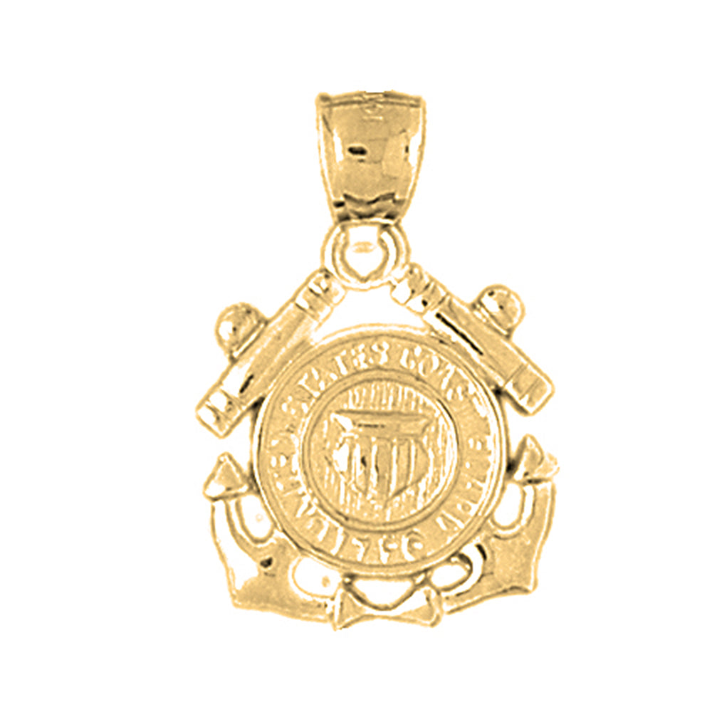 Yellow Gold-plated Silver United States Navy Logo Pendant
